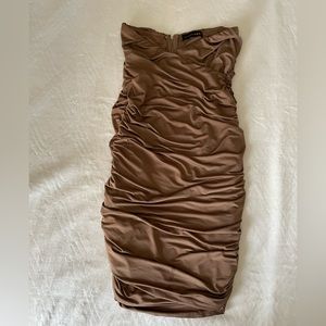 JLUXLABEL Midi Skirt, Caramel Brown, Small